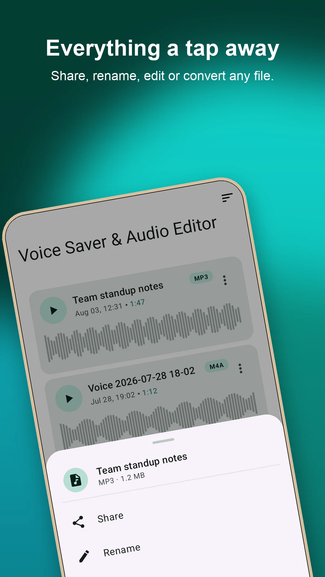 Voice Saver & Audio Editor screenshot